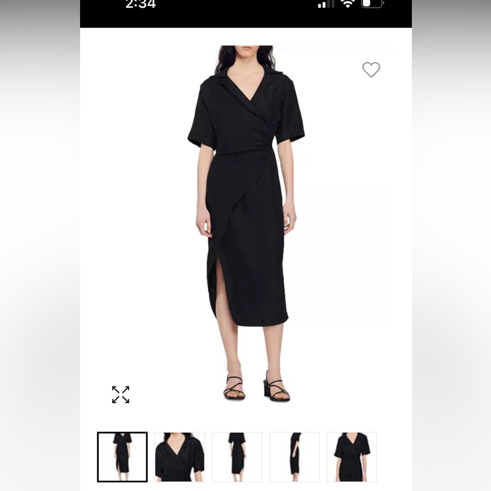 Sandro
Clarance Crossover Midi Dress. Flawless worn once. Dry cleaned size 40